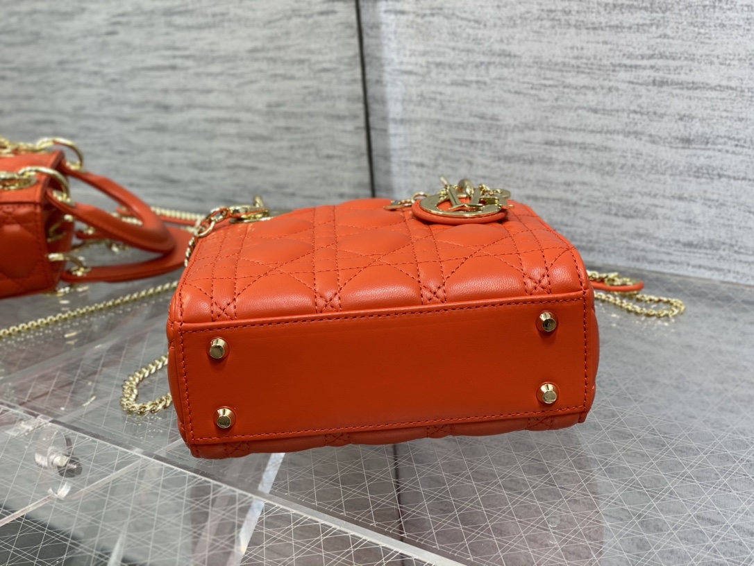 Mini Lady Dior Bag Red Cannage Lambskin